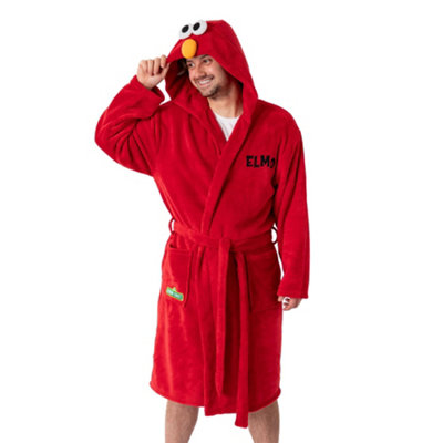 B&Q -  Sesame Street Unisex Red Elmo Hooded Bathrobe (X-Large)