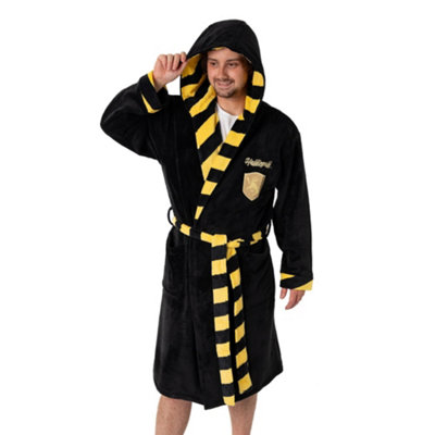 Vanilla Underground Harry Potter Unisex Black Hufflepuff Hooded Bathrobe (Medium) from B&Q