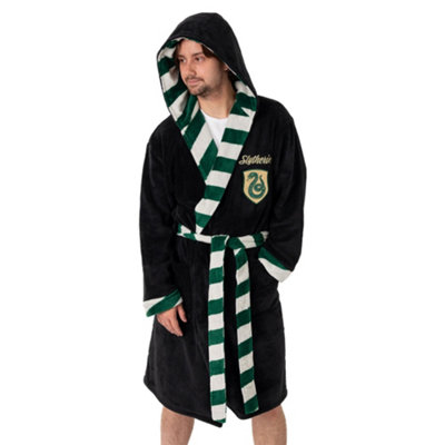 Vanilla Underground Harry Potter Unisex Black Slytherin Hooded Bathrobe (Medium) from B&Q