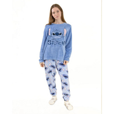 Vanilla Underground Lilo & Stitch Womens Blue Stitch Long Sleeve Long Leg Pyjama Set (X-Large) from B&Q