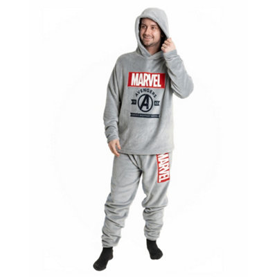 B&Q -  Marvel Mens Grey Avengers Long Sleeve Long Leg Pyjama Set (X-Large)