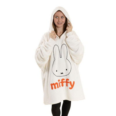 Vanilla Underground Miffy Womens White Face Blanket Hoodie (One Size) from B&Q