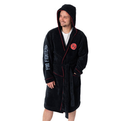 Vanilla Underground Foo Fighters Mens Black Logo Hooded Bathrobe (Medium) from B&Q