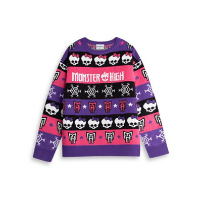 Vanilla Underground Monster High Womens Multicoloured Skull & Snowflake Fairisle Christmas Jumper (Medium) from B&Q