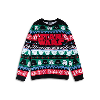 Vanilla Underground Star Wars Mens Multicoloured Logo Christmas Jumper (Large) from B&Q