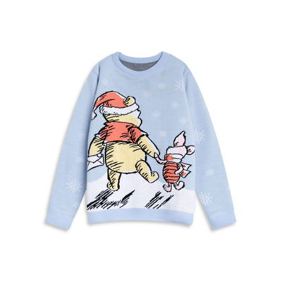 Vanilla Underground Winnie The Pooh Womens Blue Character Christmas Jumper (Medium) from B&Q