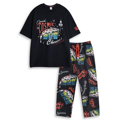 B&Q -  Disney Mens Black Toy Story Short Sleeve Long Leg Pyjama Set (Small)