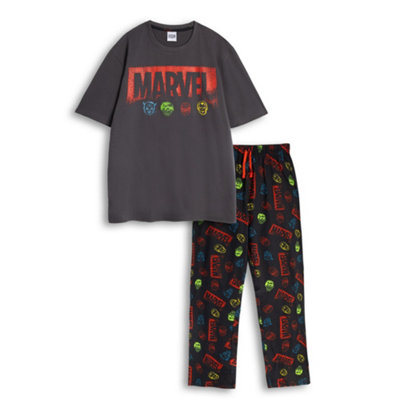 Vanilla Underground Marvel Mens Multicoloured Avengers Short Sleeve Long Leg Pyjama Set (Medium) from B&Q