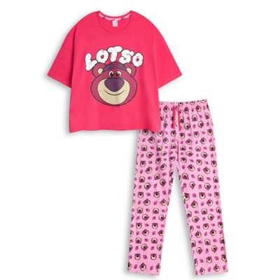 Vanilla Underground Disney Womens Pink Lotso Short Sleeve Long Leg Pyjama Set (X-Small) from B&Q