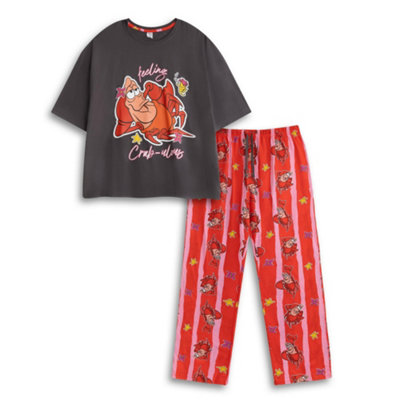 Vanilla Underground Disney Womens Multicoloured The Little Mermaid And Sebastian Short Sleeve Long Leg Pyjama Set (Small) from B&Q