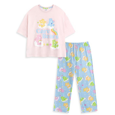 Vanilla Underground Care Bears Womens Pink Character Short Sleeve Long Leg Pyjama Set (X-Small)