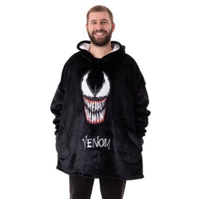 Vanilla Underground Marvel Mens Black Venom Blanket Hoodie (One Size) from B&Q
