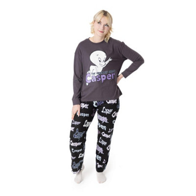 Vanilla Underground Casper Womens Grey Character Long Sleeve Long Leg Pyjama Set (X-Large) from B&Q