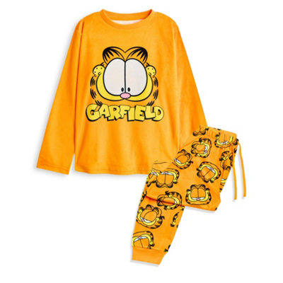 Vanilla Underground Garfield Womens Orange Big Face Long Sleeve Long Leg Pyjama Set (Medium) from B&Q