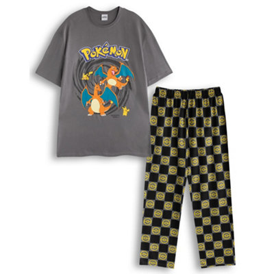 Vanilla Underground Pokemon Mens Multicoloured Pikachu & Charizard Short Sleeve Long Leg Pyjama Set (Medium) from B&Q
