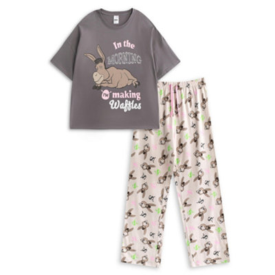 B&Q -  Shrek Womens Multicoloured Donkey Short Sleeve Long Leg Pyjama Set (X-Large)