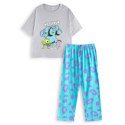 B&Q -  Disney Monsters Inc Womens Multicoloured Sully Short Sleeve Long Leg Pyjama Set (X-Small)