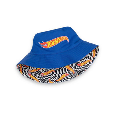 Vanilla Underground Hot Wheels Mens Multicoloured Logo & Checkerboard Reversible Bucket Hat (One Size)