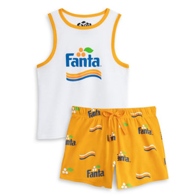 B&Q -  Coca Cola Womens Orange Fanta Vest And Shorts Pyjama Set (Small)