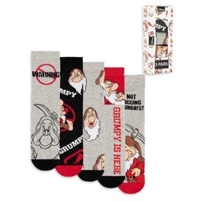 Disney Snow White & The Seven Dwarfs Calf Socks Set Of 5 (Mens Multicoloured) - Image 6