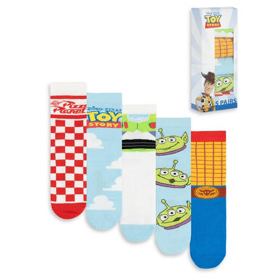B&Q -  Disney Toy Story Unisex Multicoloured Multi Character Calf Socks Set Of 5 (4-8 Uk)