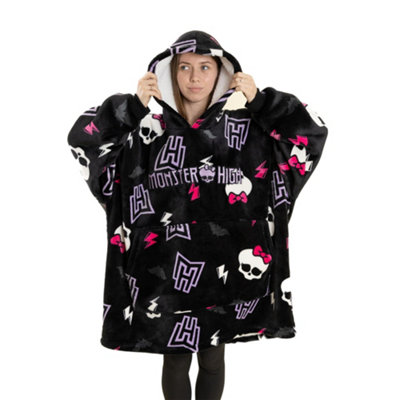 B&Q -  Monster High Womens Multicoloured Skull & Lighting Bolt Blanket Hoodie (One Size)