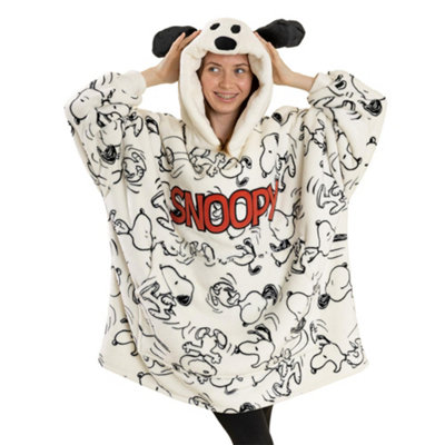 B&Q -  Peanuts Womens Off-White Snoopy Blanket Hoodie (One Size)