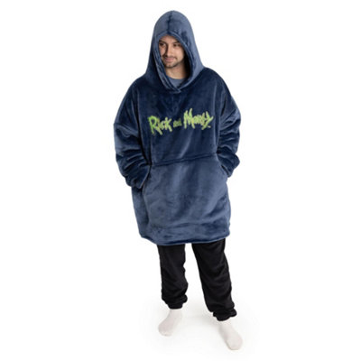 Vanilla Underground Rick And Morty Mens Black Character Blanket Hoodie (One Size) from B&Q