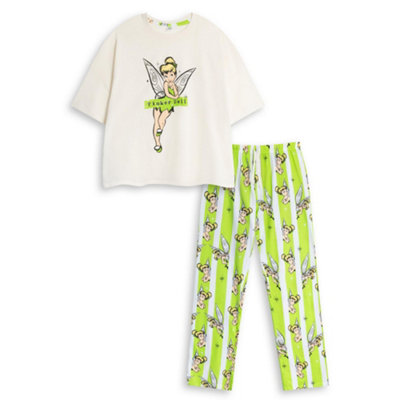 Vanilla Underground Disney Womens White Tinkerbell Short Sleeve Long Leg Pyjama Set (Medium) from B&Q