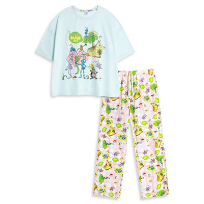 B&Q -  Disney Womens Blue Bugs Life Short Sleeve Long Leg Pyjama Set (Large)