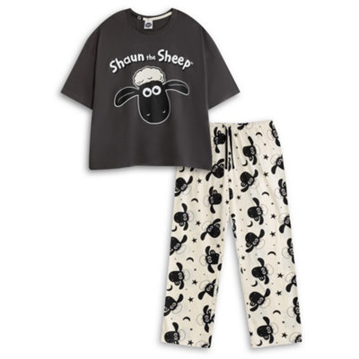 Vanilla Underground Shaun The Sheep Womens Grey Character Short Sleeve Long Leg Pyjama Set (X-Large) from B&Q