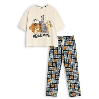 Vanilla Underground Madagascar Womens Beige Character Short Sleeve Long Leg Pyjama Set (Xx-Large) from B&Q