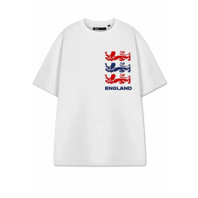 Vanilla Underground Show Me The Merch Unisex White Three Lions Short Sleeved T-Shirt (Xxx-Large) from B&Q