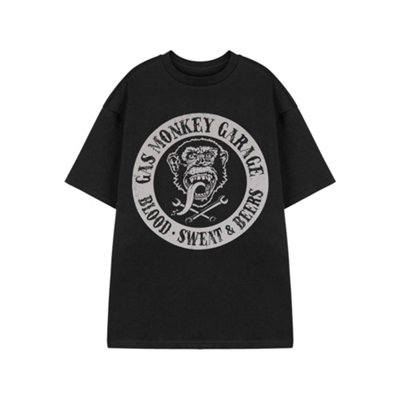 Vanilla Underground Gas Monkey Garage Mens Black Blood Sweat & Beers Short Sleeved T-Shirt (4X-Large) from B&Q