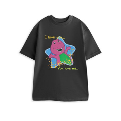 B&Q -  Barney Womens Grey I Love You You Love Me Short Sleeved T-Shirt (Small)
