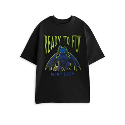 B&Q -  How To Train Your Dragon Unisex Black Night Fury Short Sleeved T-Shirt (Xxx-Large)