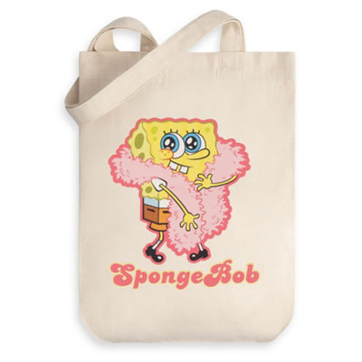 Vanilla Underground Spongebob Squarepants Unisex Beige Feather Boa Tote Bag (One Size) from B&Q