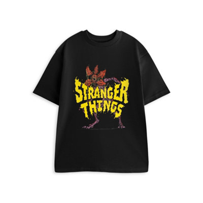 Vanilla Underground Stranger Things Unisex Black Demogorgon Short Sleeved T-Shirt (Small) from B&Q