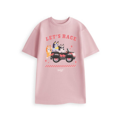 Vanilla Underground Bluey Womens Pink Lets Race Short Sleeved T-Shirt (Xxx-Large) from B&Q