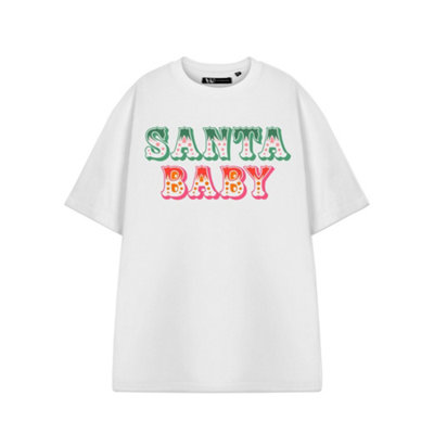 Vanilla Underground Show Me The Merch Unisex White Santa Baby Short Sleeved T-Shirt (Xx-Large)