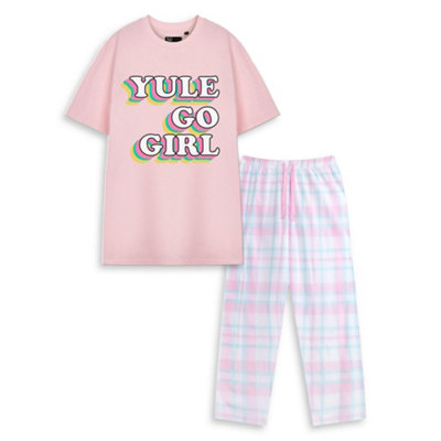 Vanilla Underground Show Me The Merch Unisex Pink Yule Go Girl Short Sleeve Long Leg Pyjama Set (Xxx-Large) from B&Q