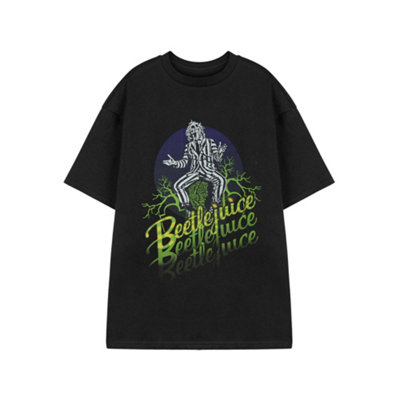 B&Q -  Beetlejuice Unisex Black Logo Fade Short Sleeved T-Shirt (Large)