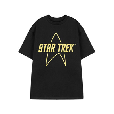B&Q -  Star Trek Mens Black Logo Short Sleeved T-Shirt (Small)