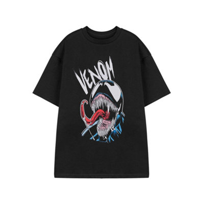 Vanilla Underground Marvel Venom Mens Black Tongue Short Sleeved T-Shirt (X-Large) from B&Q