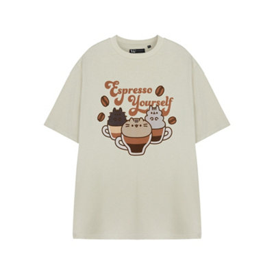 Vanilla Underground Pusheen Womens Beige Espresso Yourself Short Sleeved T-Shirt (Xx-Large) from B&Q