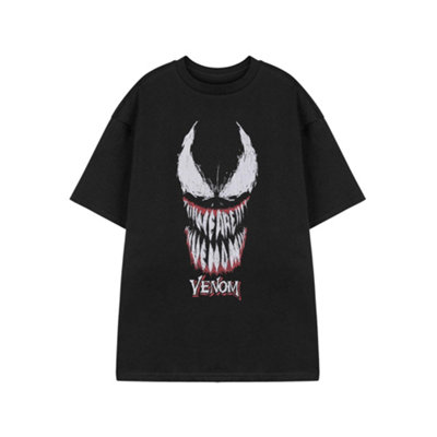 B&Q -  Marvel Mens Black Venom Face Short Sleeved T-Shirt (X-Large)