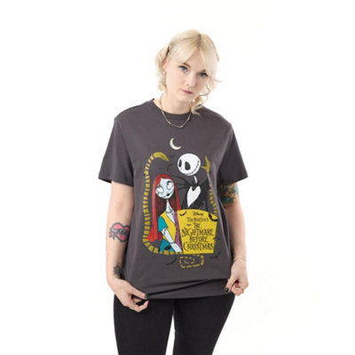 Vanilla Underground Disney The Nightmare Before Christmas Unisex Grey Jack And Sally Short Sleeved T-Shirt (Small) from B&Q