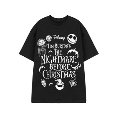 B&Q -  Disney The Nightmare Before Christmas Unisex Black Multi Character Short Sleeved T-Shirt (Xx-Large)
