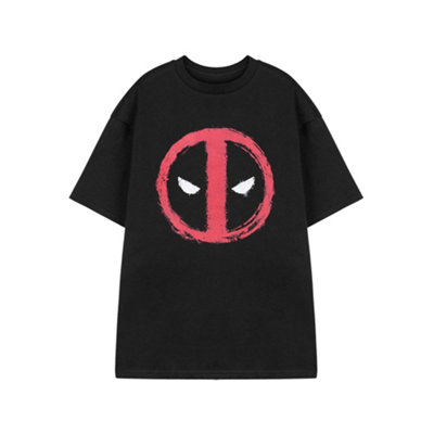 B&Q -  Marvel Mens Black Face T-Shirt Short Sleeved T-Shirt (Medium)