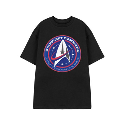 Vanilla Underground Star Trek Mens Black Starfleet Comand Short Sleeved T-Shirt (Large) from B&Q
